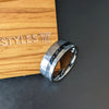 Hammered Meteorite Ring Mens Wedding Band Silver Ring Meteorite Wedding Band Tungsten Rings for Men