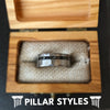 Hammered Meteorite Ring Mens Wedding Band Silver Ring Meteorite Wedding Band Tungsten Rings for Men