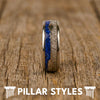 Silver Lapis Lazuli Mens Wedding Band Meteorite Ring with Arrow Inlay 8mm Tungsten Lapis Ring