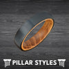 Unique Whiskey Barrel Rings for Men Black Tungsten Ring 6mm Recycled Whisky Bourbon Wood Rings Mens Wedding Band Wooden Couples Ring Set