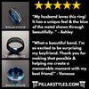 Black Hammered Ring with Abalone Inlay Mens Wedding Bands Tungsten Ring - Black Abalone Ring