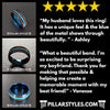 Black Whiskey Barrel Ring Mens Wedding Band Tungsten Ring Offset Inlay - Pillar Styles