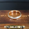 4mm Mother of Pearl Ring Womens Wedding Band 18K Thin Rose Gold Ring - Pillar Styles