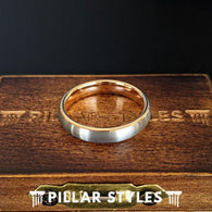 4mm Rose Gold Ring Womens Wedding Bands Tungsten Ring - Thin Rose Gold and Silver Ring