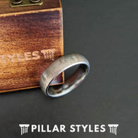 Unique Tree Ring Mens Wedding Band Tungsten Ring 6mm/8mm Silver Forest Etched Couples Rings