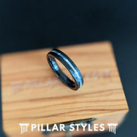 4mm Mother of Pearl Ring Hammered Wedding Bands Women Ring - Hammered Ring Mens Wedding Band