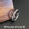 Deer Antler Ring Mens Wedding Band Tungsten Ring - Koa Wood Ring Nature Wedding Ring for Men