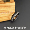 6mm Tree Ring Black Tungsten Ring Mens Wedding Band Nature Ring - Matching Couples Ring Set