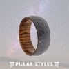 Zirconium Wedding Band Mens Premium Bocote Wood Ring - Pillar Styles