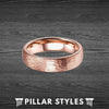 4mm Thin Rose Gold Ring Womens Wedding Band Hammered Ring - Pillar Styles