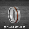 Koa Wood Ring Mens Wedding Band Tungsten Ring