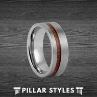 Koa Wood Ring Mens Wedding Band Tungsten Ring