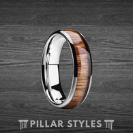 6mm Exotic Koa Wood Ring Mens Wedding Band - Pillar Styles