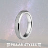 4mm Tungsten Thin Silver Sandblasted Womens Ring - Pillar Styles