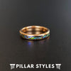 18K Rose Gold Wedding Band Abalone Ring - 4mm Womens Wedding Band Rose Gold Ring