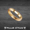 14K Gold Ring Mens Wedding Band Hammered Ring - Pillar Styles