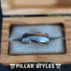 Whiskey Barrel Ring Mens Wedding Band Tungsten Deer Antler Ring - Unique Wooden Ring for Men - Pillar Styles