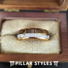14K Gold Ring Hawaiian Koa Wood Ring Mens Wedding Band Tungsten Ring - Deer Antler Ring with Arrow Inlay
