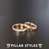 Antler & Rose Gold Wedding Band Tungsten Ring, 4mm Slim Rose Gold Ring with Deer Antler Inlay