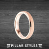 Rose Gold Ring 4mm Tungsten Wedding Band Womens Ring