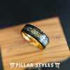 14K Gold Ring Mens Wedding Band Viking Ring - Black & Yellow Gold Wedding Band Celtic Ring