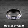 Deer Antler Ring Mens Wedding Band Black Ring 8mm Tungsten Rings for Men