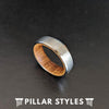 Whiskey Barrel Ring 6mm Silver Tungsten Ring Wood Wedding Band Mens Ring with Whisky Inlay