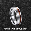 6mm Koa Wood Ring Titanium Wedding Band - Pillar Styles