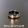 Black Celtic Wedding Ring Rose Gold Ring 8mm Viking Ring Mens Wedding Band Celtic Rings for Men