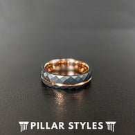 4mm Rose Gold Ring Womens Wedding Band Tungsten Ring Thin 18K Rose Gold Wedding Band Womens Ring Unique Couples Ring Set