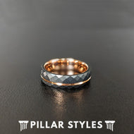 4mm Rose Gold Ring Womens Wedding Band Tungsten Ring Thin 18K Rose Gold Wedding Band Womens Ring Unique Couples Ring Set