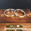 4mm Whiskey Barrel Ring Tungsten Wedding Bands Womens Ring - Thin Silver Bourbon Wood Ring