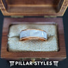 18K Rose Gold Wedding Band Mens Ring - 8mm Mother of Pearl Ring Mens Wedding Band Tungsten Ring