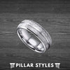 8mm & 6mm Meteorite Ring Couples Ring Set Wedding Bands - Pillar Styles
