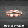 Thin Rose Gold Ring Womens Wedding Band Tungsten Ring - Pillar Styles