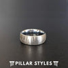 Unique Tree Ring Mens Wedding Band Tungsten Ring 6mm/8mm Silver Forest Etched Couples Rings