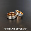 Gunmetal Rose Gold Ring Mens Wedding Band Tungsten Ring - Dark Silver Wedding Rings for Men