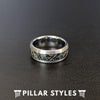 Black Meteorite Ring Mens Wedding Band Tungsten Ring - Meteorite Wedding Band Mens Ring - Pillar Styles
