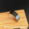 Black Whiskey Barrel Ring Hammered Wedding Band Mens Ring - 8mm Bourbon Wood Titanium Ring