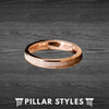 18K Rose Gold Ring Deer Antler Wedding Band Tungsten Ring - 4mm Thin Antler Ring