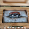 Wood & Meteorite Ring Mens Wedding Band Arrow Ring 8mm Wooden Ring for Men Unique Tungsten Ring - Pillar Styles