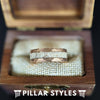 Deer Antler Ring Rose Gold Wedding Band Tungsten Ring - 8mm Hammered Ring Tungsten Wedding Band Mens Ring