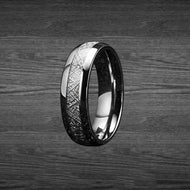 6mm Meteorite Ring Mens Wedding Band Tungsten Ring - Meteorite Wedding Rings for Men 6mm/4mm Couples Ring Set - Pillar Styles