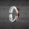 6mm Zebra Wood Ring with Arrow Inlay Deer Antler Ring Mens Wedding Band Tungsten Ring