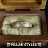 Damascus Ring Mens Wedding Band Rose Gold Ring - 6mm Damascus Steel Ring Rose Gold Wedding Band
