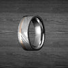 8mm Damascus Steel Ring with Rose Gold Inlay Mens Wedding Band Damascus Ring Rose Gold Wedding Bands for Men