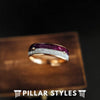 Purple Lapis Lazuli Ring Mens Wedding Band Tungsten Ring - 8mm Meteorite Ring Rose Gold Wedding Band