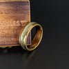 14K Yellow Gold Ring Mens Wedding Band Tungsten Ring - 8mm Meteorite Ring Tungsten Wedding Band Mens Ring