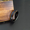 Lapis Lazuli Ring Mens Wedding Band Wood Ring - Black Ring Koa Wood Wedding Band Tungsten Ring