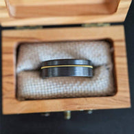 Guitar String Ring Mens Wedding Band Tungsten Ring - Guitar Gifts Gunmetal Guitar Ring for Musicians 8mm Gunmetal Ring